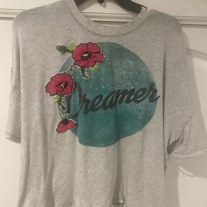Frayed free people, embroidered tshirt